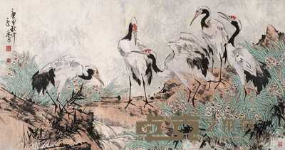 康宁 1840年作 仙鹤 镜心 178×95cm
